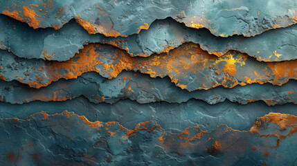 Obraz premium astarte.ai: Burnt Copper & Teal Layers