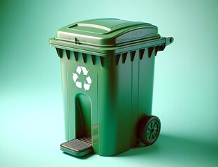 green recycle bin