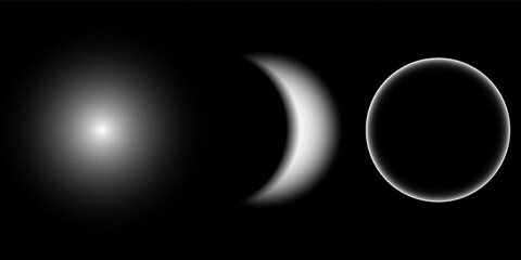 collage of the phases of lunar eclipse. vector