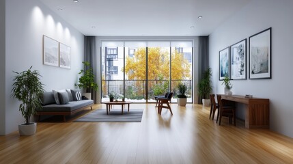 Fototapeta premium Minimalist Scandinavian Interior Design with Natural Light