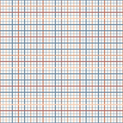 Seamless vector pattern tattersall plaid, blue and beige on white. Textile, packaging, scrapbook