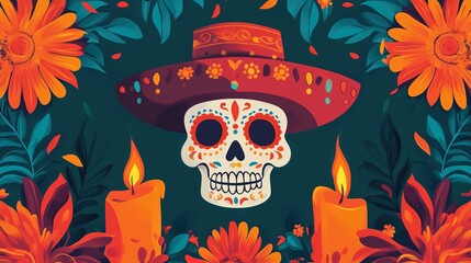Obraz premium Dia de los muertos, Mexican day of the dead celebrating concept