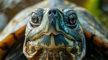 Obraz premium Close-up of a turtle in natural habitat