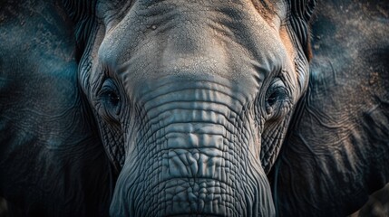 Elephant close-up. AI generative.