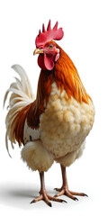 Fototapeta premium a rooster cock bird, isolated on a white background