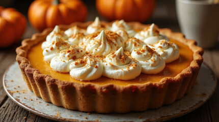 Delicious Pumpkin Pie Stock Photos: Perfect for Fall, Thanksgiving, and Dessert Recipe Ideas