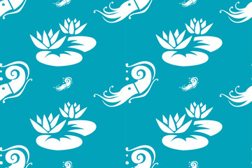 Obraz premium Seamless floral pattern with delicate shell accents