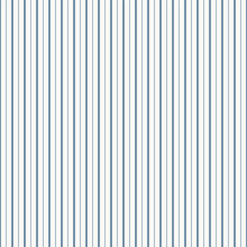 Seamless vector French country kitchen stripe fabric pattern print.Blue white vertical ticking strip