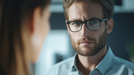 Fototapeta premium a close-up of a business consultant offering advice in a modern workspace