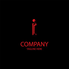 letter i logo template is unique and simple