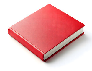 Fototapeta premium Closed Red Hardcover Book Isolated on a White Background