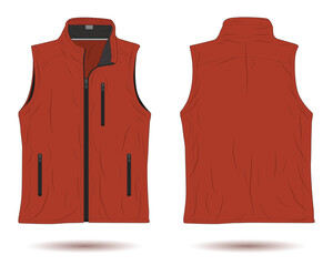 Modern fleece vest mockup front and back view © Ancala