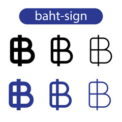 Obraz premium baht sign icon vector art illustration on white background
