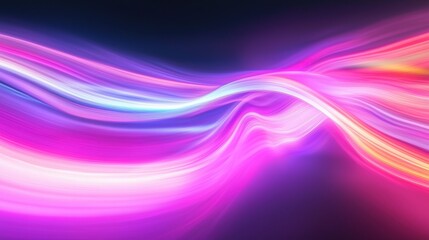 Naklejka premium Abstract colorful light waves on a dark background.