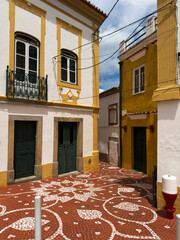 View of a beautiful street in the historic part of the traditional village of Nisa, in Alentejo, Portugal