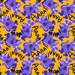 Cartoon animals seamless retro mouse pattern for fabrics and linens