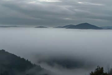 Fototapeta premium Calm Gray Mist Background with Soft Cloud Texture for Tranquil Aesthetic