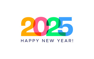 Happy New Year 2025 colorful creative vector graphics
New year 2025 multicolor modern minimal vector graphic or logo design
Colorful 2025 numbers blend into each other vector graphic