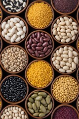 Fototapeta premium Variety of legumes in bowls