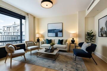 Stylish Apartment Lounge Makeover with Cream Walls and Modern Decor Ideas