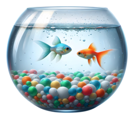 Goldfish in a glass jar png small fish aquarium transparent background png image