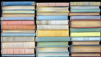 Fototapeta premium Vintage Stack of Books in Soft Pastel Colors