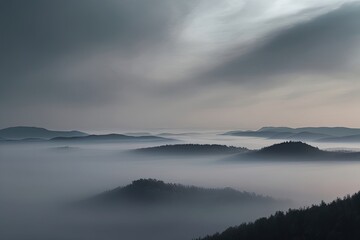 Obraz premium Ethereal Gray Haze Fog Cloud Effect Visualization