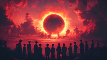 Electric Aura Infographic Japanese Coming of Age Day where participants are crowned with glowing halos of electric light slowly ascending into the sky as they mark their transition into adulthood