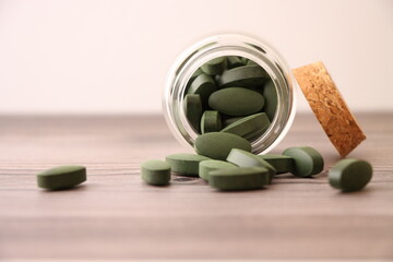 Spirulina capsules also known as 
