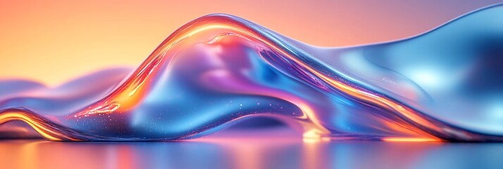 Fluid Metallic Illustration Japan Coming of Age Day where ceremony takes place a reflective fluid metallic landscape where participants movements distort the shiny surface into new everchanging forms