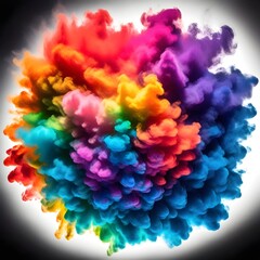 Fototapeta premium rainbow smoke cloud with gradient effect on white background
