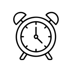  Vintage Alarm Clock Simple Black Vector Illustration for Time Management Concepts