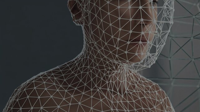 Digital Human: Wireframe Portrait 