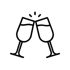 Fototapeta premium Cheers Celebration Toasting Champagne Glasses Vector Illustration Design