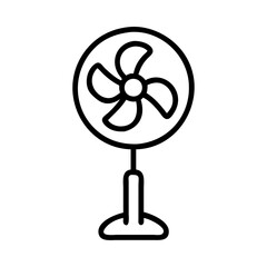 Obraz premium Electric Fan Vector Outline for Cooling and Ventilation Concepts