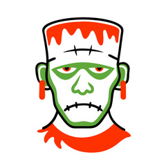 Obraz premium Frankenstein Monster Halloween Vector Art with Colorful Cartoon Style