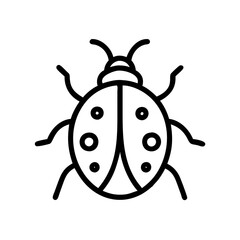 Obraz premium Ladybug Outline Vector for Eco-Friendly and Insect Themed Designs
