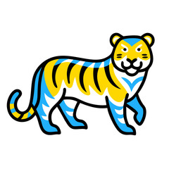 Obraz premium Colorful Abstract Tiger Vector Illustration for Creative Design Projects
