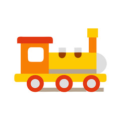 Naklejka premium Colorful Cartoon Train Engine Vector Illustration for Children's Designs
