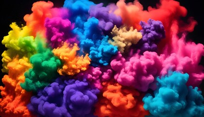 Obraz premium enchanting thermochromic pigments contrasted with a deep black