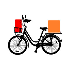 Fototapeta premium delivery retro bike silhouette design