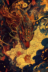 chinese dragon on a wall