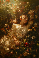 angel in the garden wallpaper