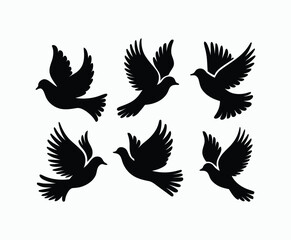 Obraz premium Dove silhouette EPS vector isolated illustration template on a white background