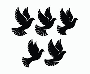 Obraz premium Dove silhouette EPS vector isolated illustration template on a white background