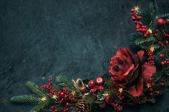 Christmas background with festive decor