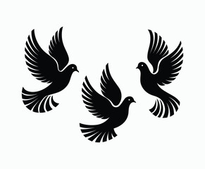 Fototapeta premium Dove silhouette EPS vector isolated illustration template on a white background