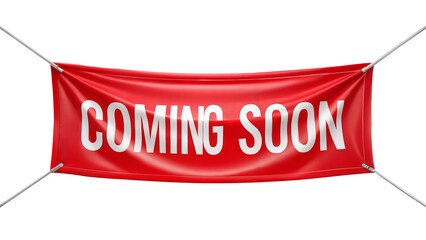Red banner with white text announcing coming soon on a transparent or white background.