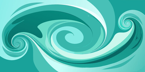 Watercolor, in shades of green,