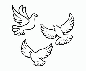 Obraz premium Dove silhouette EPS vector isolated illustration template on a white background